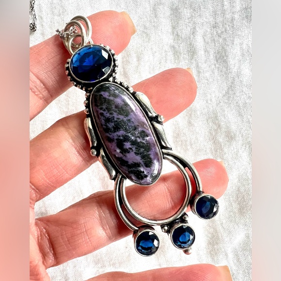 925 Third Eye Mystical Charoite Necklace Pendant